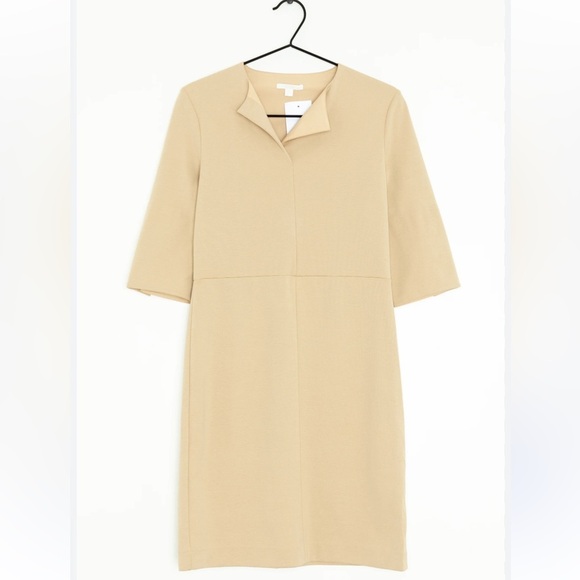 COS Elegant Cream Day Dress with slit detail size small - Picture 5 of 12